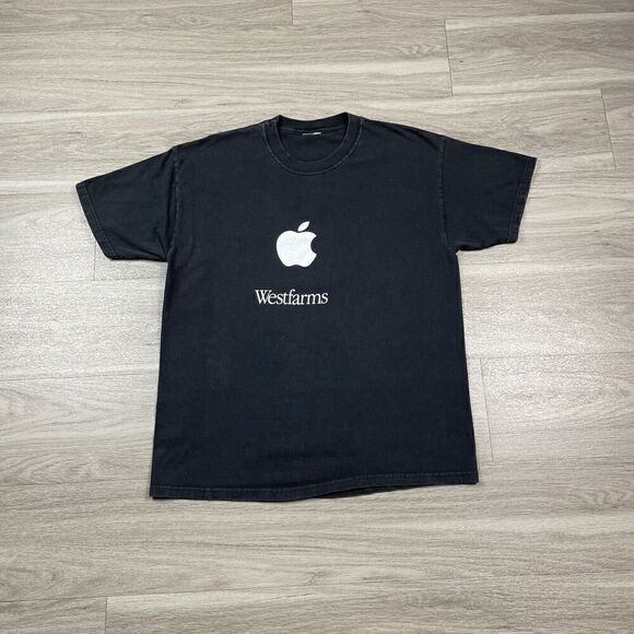 Vintage Apple Shirt Mens Large Black Westfarm Store Computer Shop Different - Picture 1 of 11